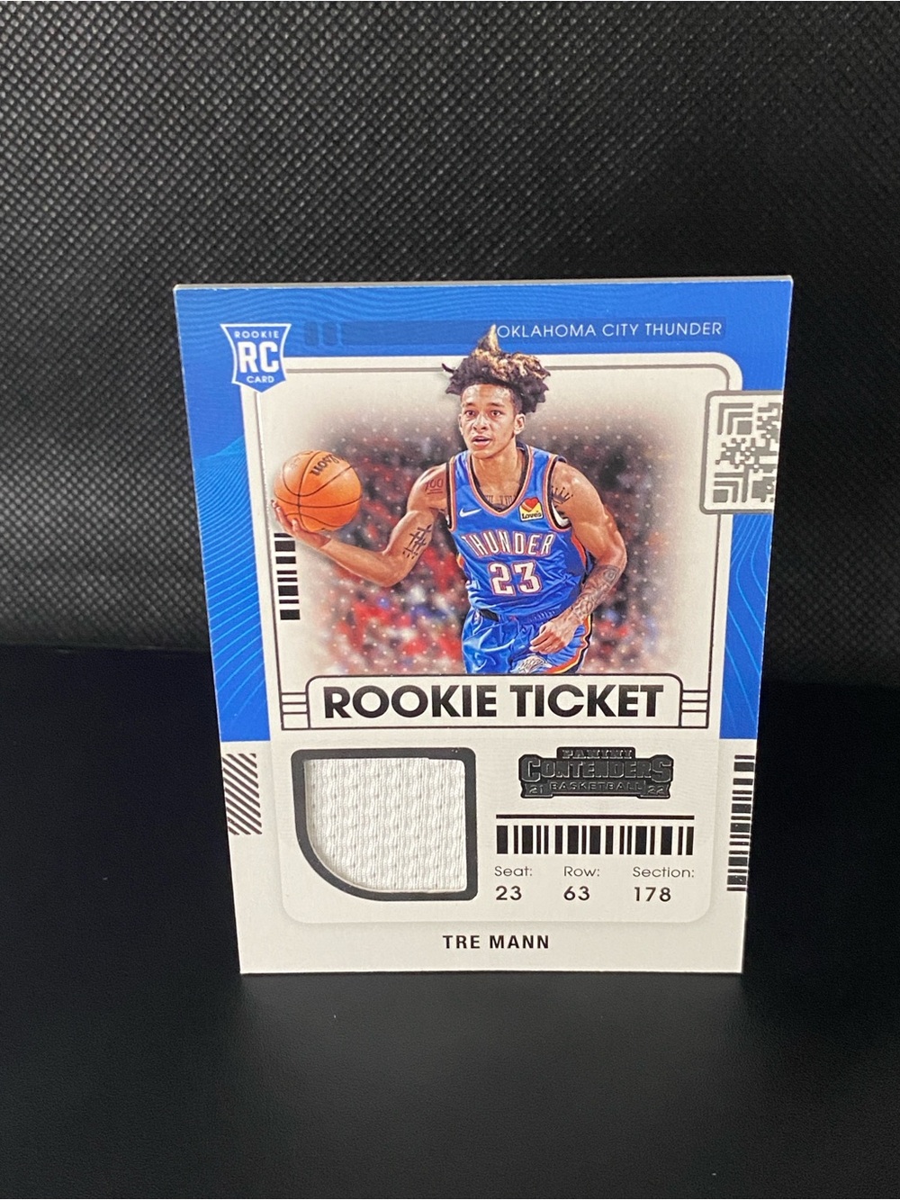 RTS-TMA Tre Mann RC 2021-22 Panini Contenders Basketball OKC Thunder Swatch